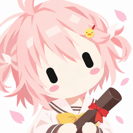 Chiwa，粉色头发的角色插画
